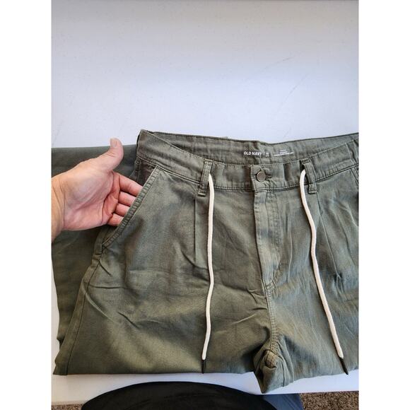 Old Navy Drapey Drawcord Wide Leg Pants Womens Size 12 Petite Green Cotton Boho - Picture 7 of 16